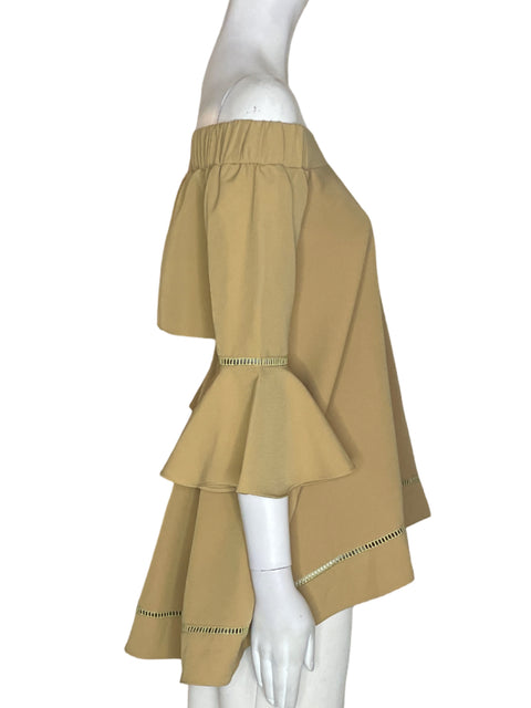 Blusa Gracia Abullonado Suelto Beige - Talla S