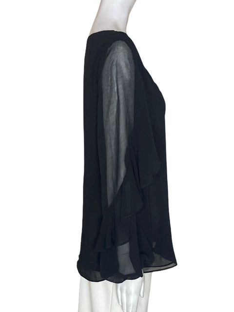 Blusa Atina Cristina Transparente Manga larga Negro - Talla M