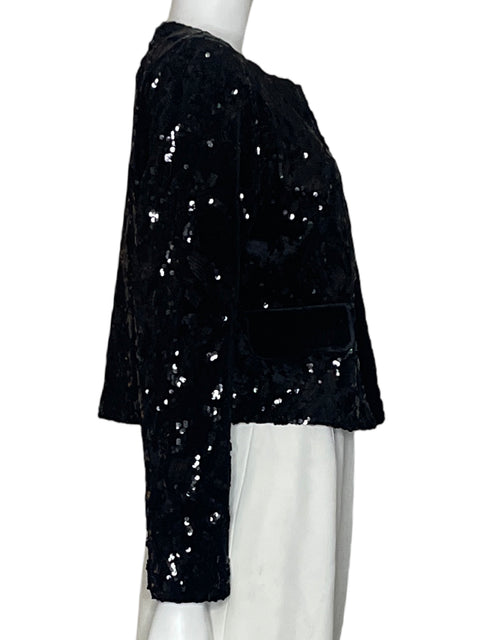 Blazer Explosión Lentejuelas Velvet Negro - Talla M