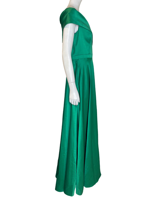 Vestido De Fiesta Sarah Fashion Maxi Satinado Verde - Talla 10