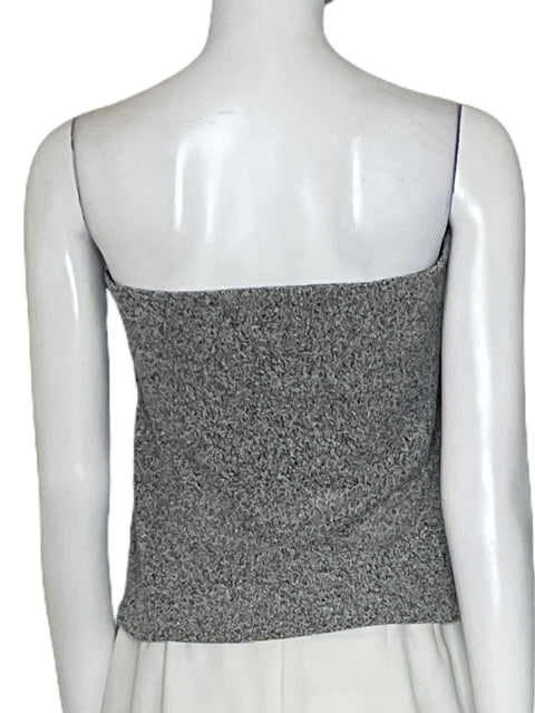 Top Zara Palabra De Honor de Algodón Gris - Talla M