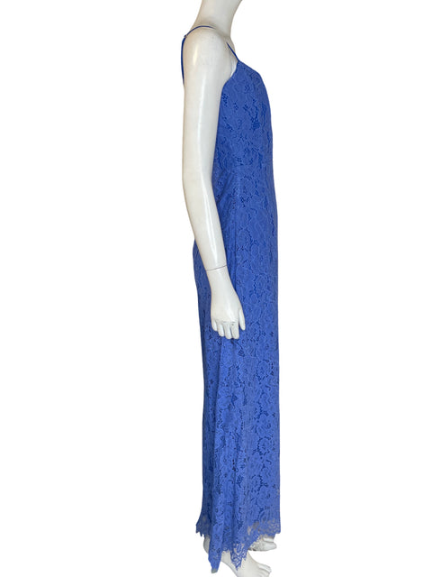 Vestido De Fiesta Especia de Algodón Encaje Floral Azul - Talla S