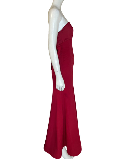 Vestido Oleg Cassini Maxi Strapless Rojo - Talla 4