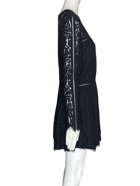 Romper Cynthia Rowley Transparente Bordado Negro - Talla 8