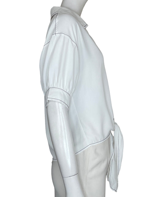Blusa Naked Zebra Cuello v Manga corta Blanco - Talla S
