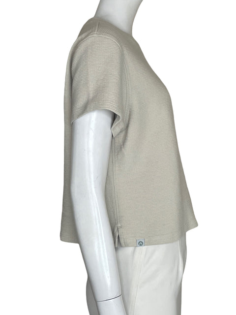 Blusa Atmos Movement Cropped Manga corta Beige - Talla L