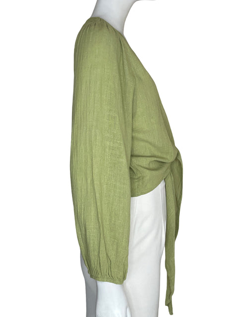 Blusa Kibys Cuello v Manga larga Verde - Talla S