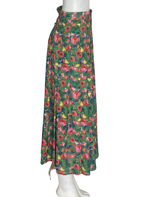 Falda Reborn Estampado Floral Verde - Talla S