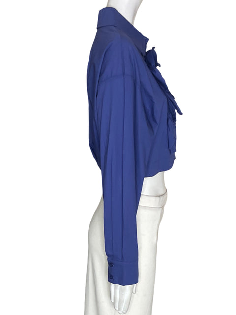 Blusa Lumina de Algodón Aplique Manga larga Azul - Talla S
