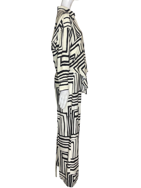 Conjunto Lucy Paris Estampado Blusa/pantalon Negro - Talla XS