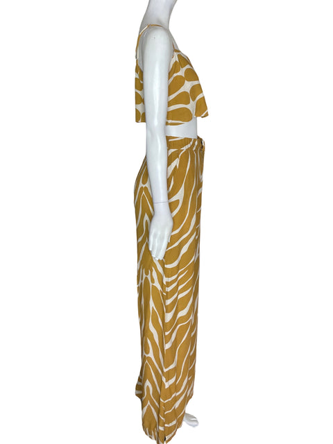 Conjunto Naf Naf Estampado Wide leg Marron - Talla 6