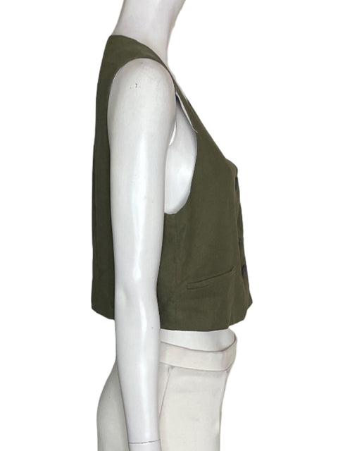 Chaleco Zara de Viscosa Verde - Talla S
