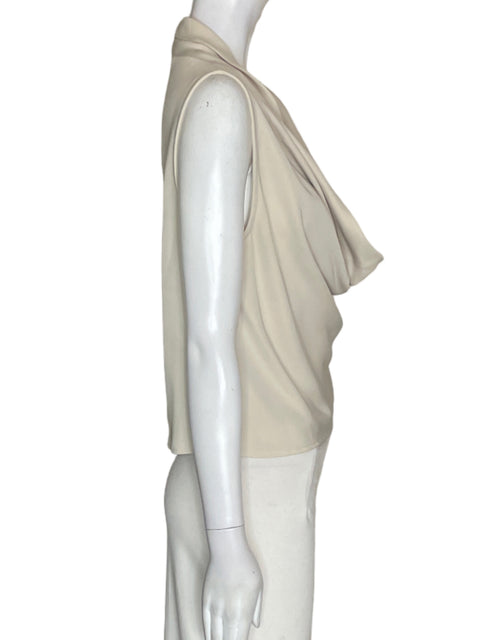 Blusa Zara Suelto Satinado Beige - Talla S