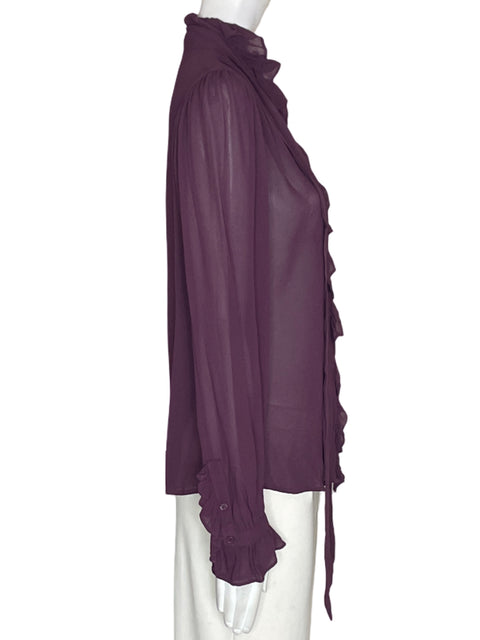Blusa Mng Liso Transparente Morado - Talla S