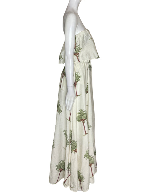 Vestido Aakaa Strapless Estampado Blanco - Talla S
