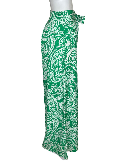 Pantalón Azura Palazzo Estampado Verde - Talla S