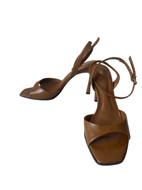 Zapato Zara Tiras Tacón alto Marrón - Talla 36