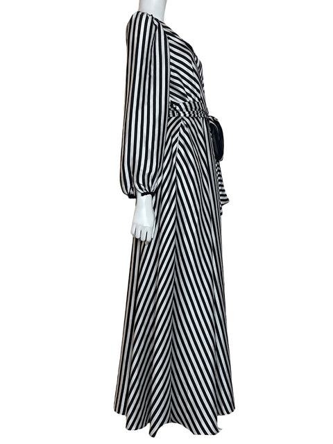 Vestido Coast Stipe Wrap Maxi Negro - Talla 10