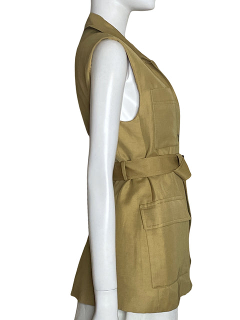 Chaleco Massimo Dutti Safari de Viscosa Marrón - Talla S