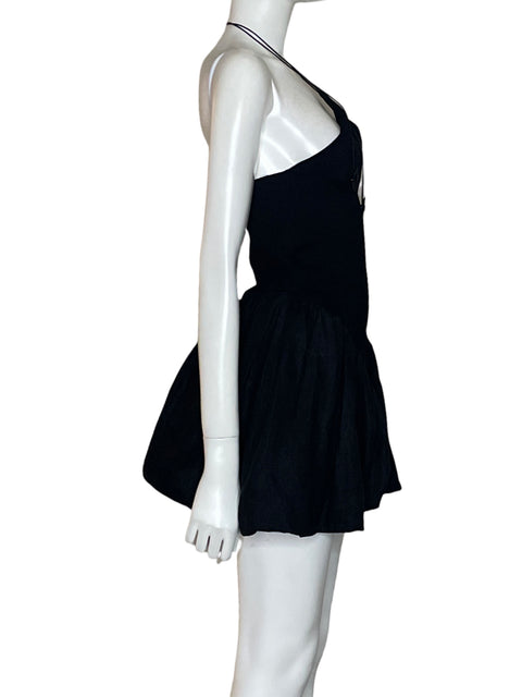 Vestido Lun Mini Globo de Lino Negro - Talla XS