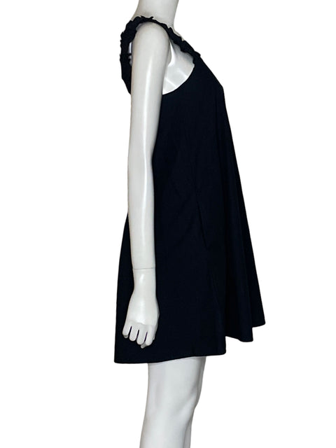 Vestido Ming Abullonado Mini de Algodón Negro - Talla XS