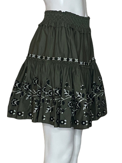Falda Kate Spade Bordado Verde - Talla XS