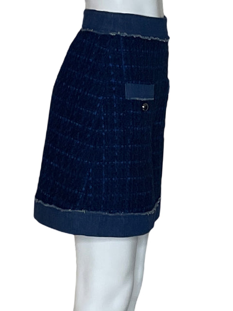 Falda Kate Spade Tweed de Algodón Mini Azul - Talla XS