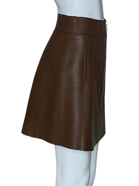 Falda Massimo Dutti Cremallera Marrón - Talla XS