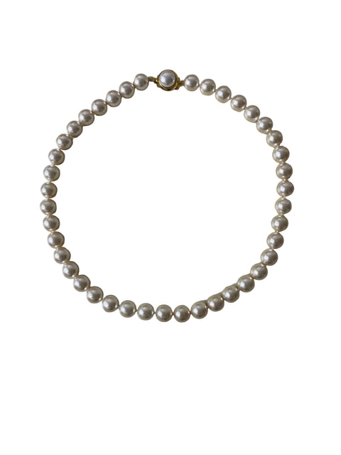 Collar Tesoro Tps Perla Circular Blanco - Talla U