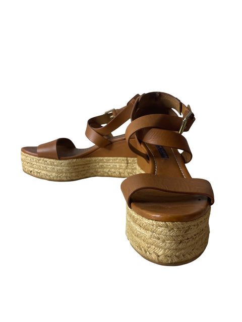 Zapato Ralph Lauren Plataforma Tiras Marrón - Talla 9