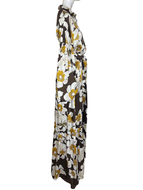 Vestido Purificación García Estampado Manga larga Marrón - Talla 40