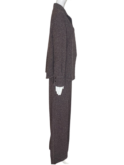 Conjunto Zara Pantalón/blusa Cuello v Marrón - Talla L