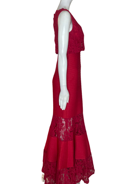 Vestido Cinderella Divine Ajustado Tejido Rojo - Talla S