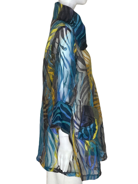 Blusa Saint Gil Estampado Manga larga Azul - Talla XXL
