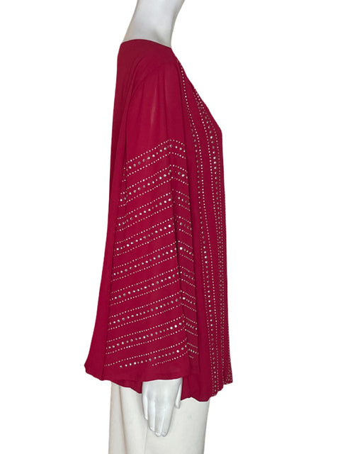 Blusa Alfani Liso Pedreria Rojo - Talla XXL