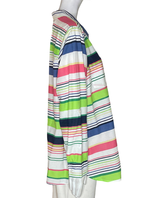 Blusa Tommy Hilfiger Rayas Manga larga Verde - Talla XXL