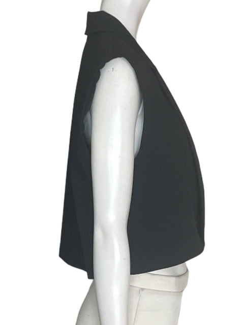 Blusa Zara Sin mangas Cuello v Negro - Talla 36