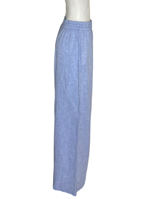 Pantalón Zara Recto Palazo Azul - Talla M