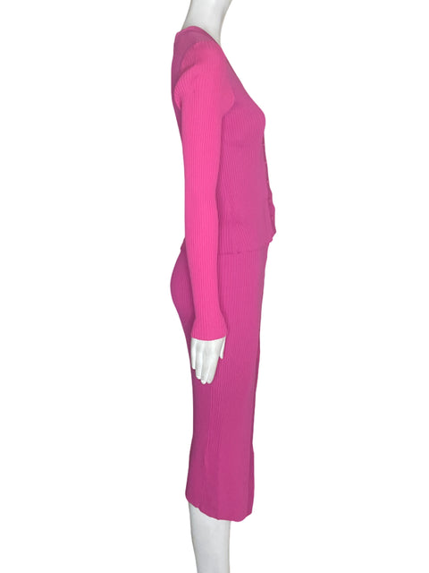 Conjunto Staud Texturizado Falda/blusa Rosado - Talla M
