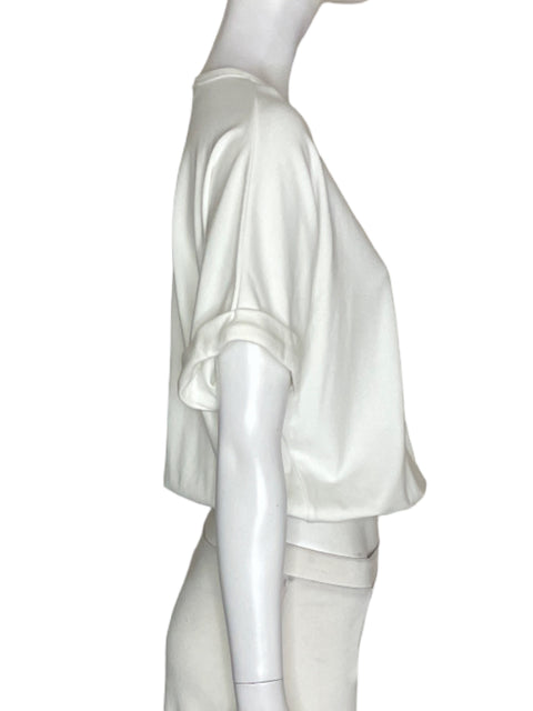 Blusa Studio F de Algodón Liso Bordado Blanco - Talla M
