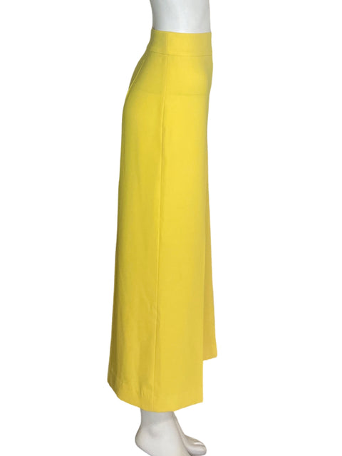 Pantalón Zara Recto Palazo Amarillo - Talla L