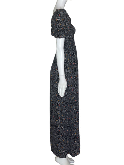 Vestido Max Studio Estamoado Abullonado Negro - Talla XS