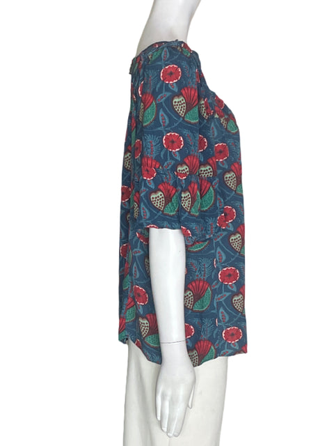 Blusa Maeve Estampado Cuello v Verde - Talla L