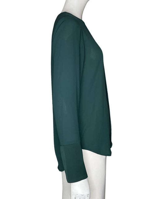 Blusa J.crew 365 Manga larga Plisado Verde - Talla XS