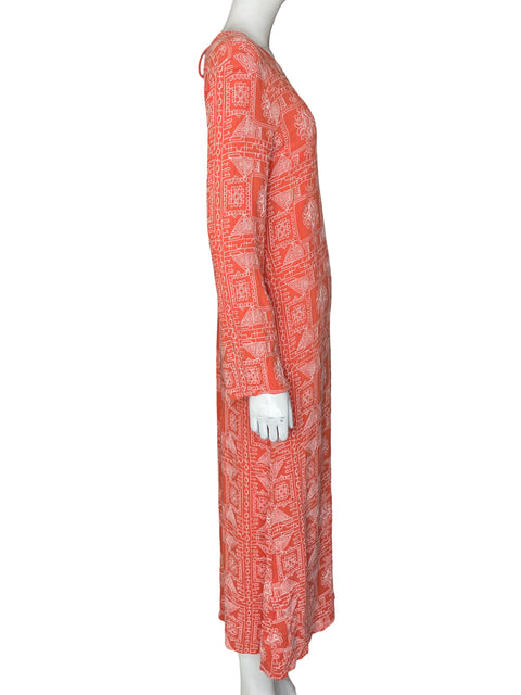 Vestido Zara Manga larga Bordado Naranja - Talla L