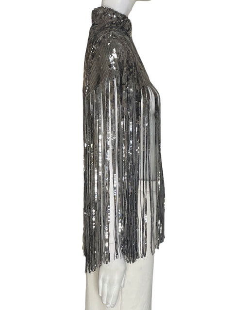 Hombrera Zara Flecos Lentejuela Plateado - Talla S