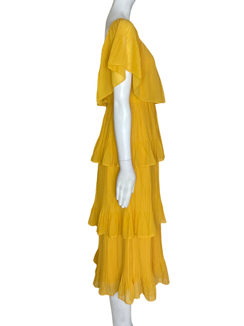 Vestido Just Me Ruchas Midi Amarillo - Talla S