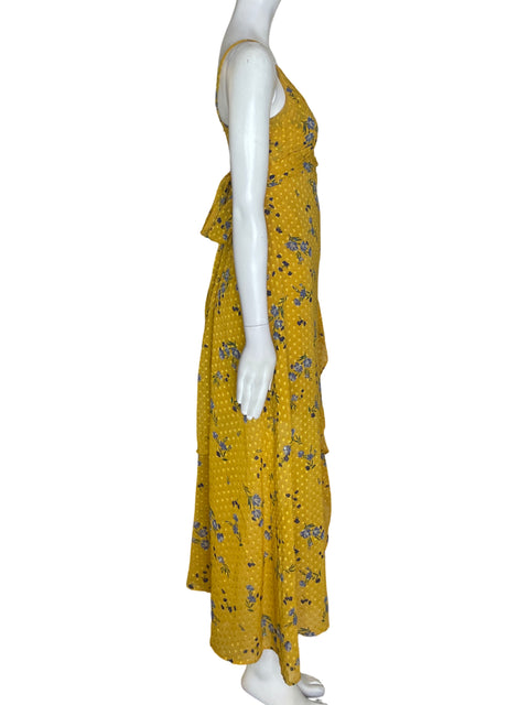 Vestido Astr The Label Estampado Tiras Amarillo - Talla S