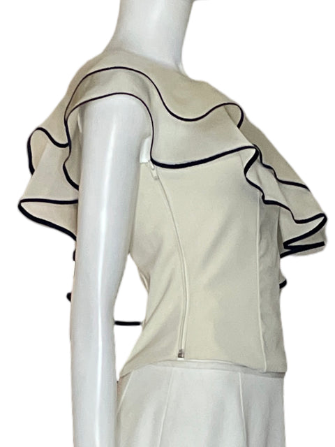 Top Andrés Otalora Vuelos O Shoulder Blanco - Talla 10