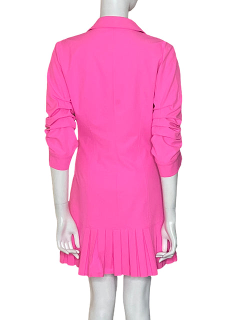 Vestido Cinq À Sept Camisero Vuelos Mini Rosado - Talla 6